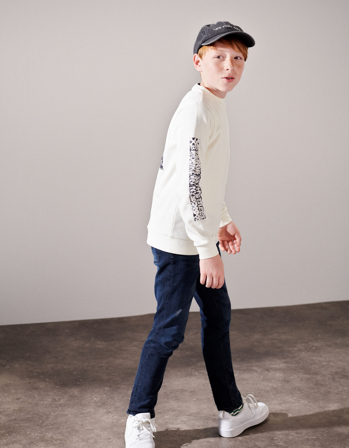 Bedruckter Pullover Off White SHOEBY BOYS