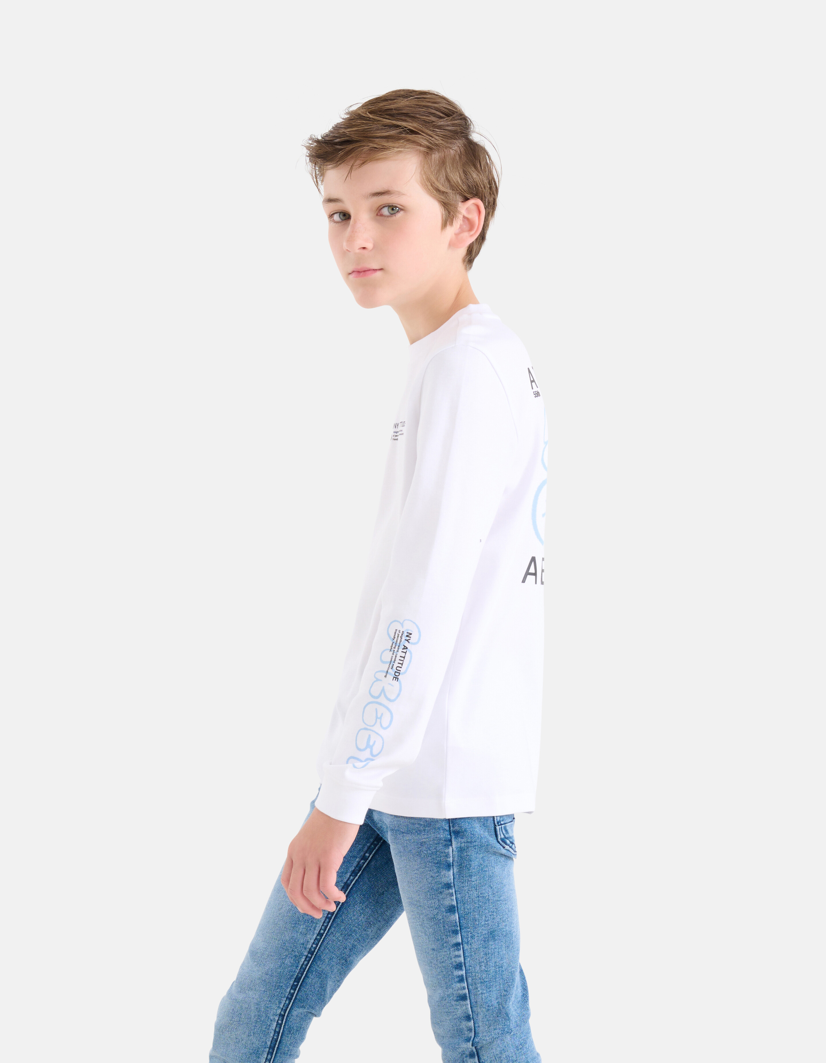 Grafik-Langarmshirt Weiß SHOEBY BOYS
