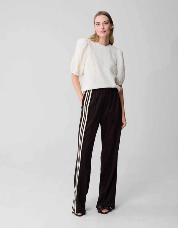 Jacquard Struktur Top Gebrochen Wei&szlig; SHOEBY WOMEN