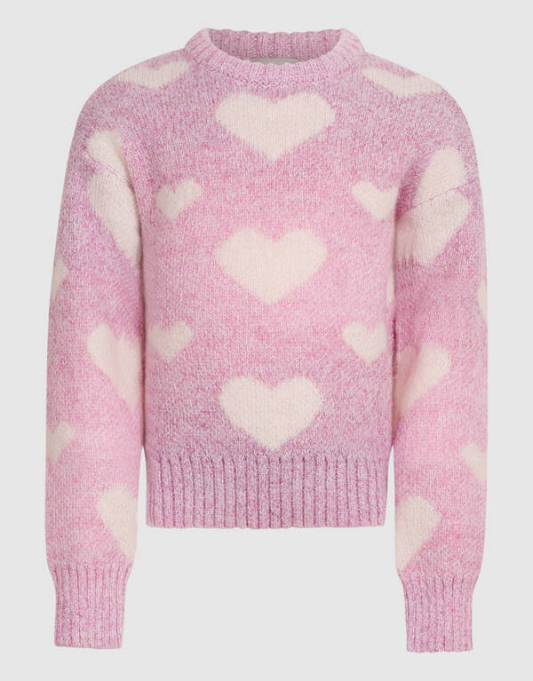 Strickpullover mit Herzmotiv rosa SHOEBY GIRLS