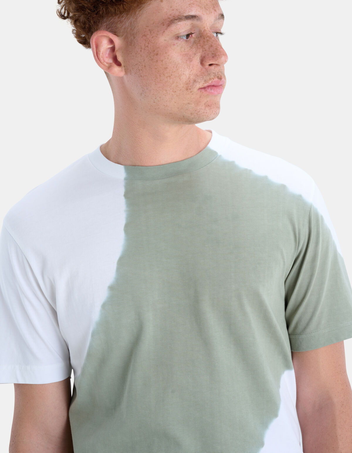 T-Shirt mit Batikdruck Grün REFILL