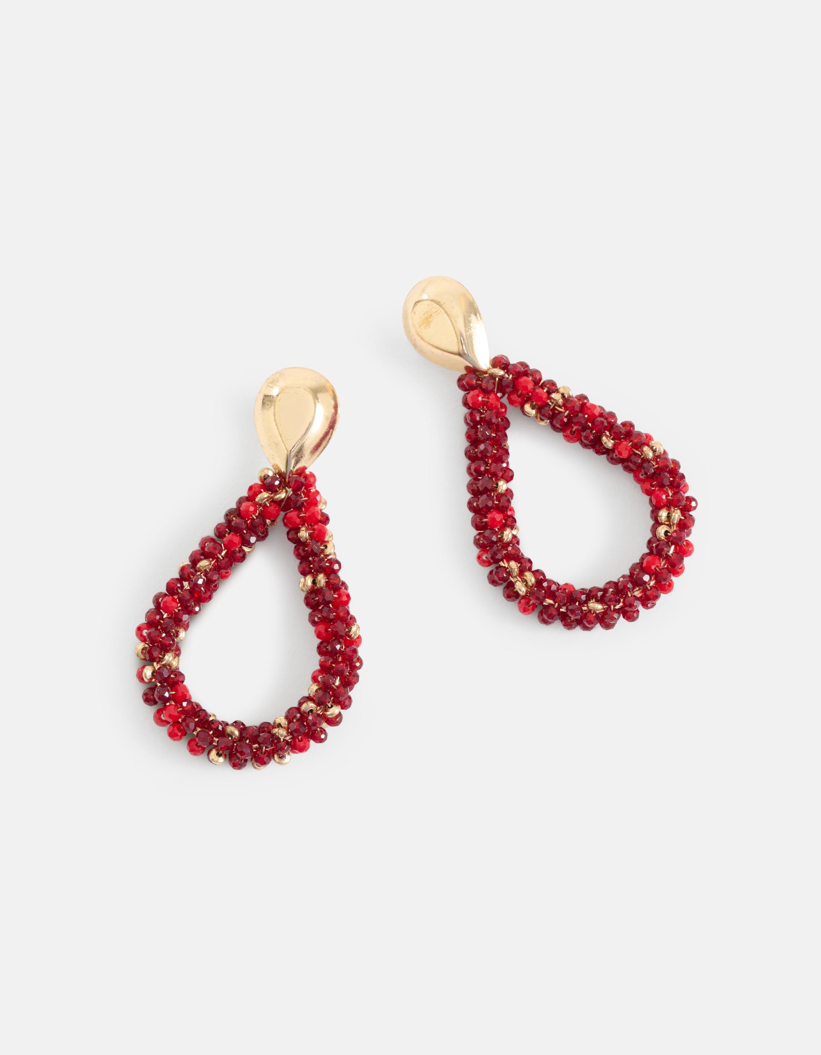 Tropfenohrringe mit Perlen Rot SHOEBY ACCESSOIRES