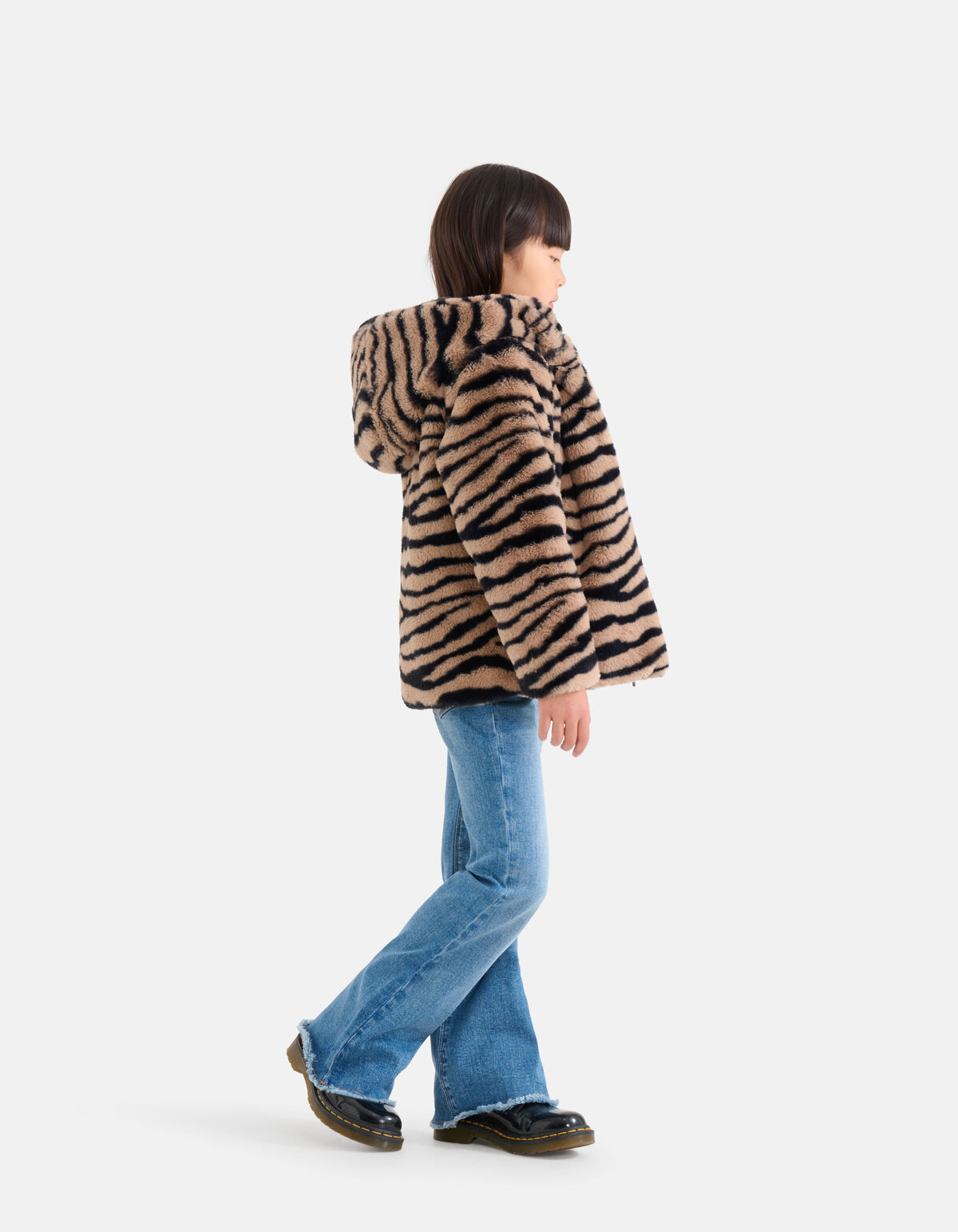 Bedruckte Kunstpelzjacke Braun SHOEBY GIRLS