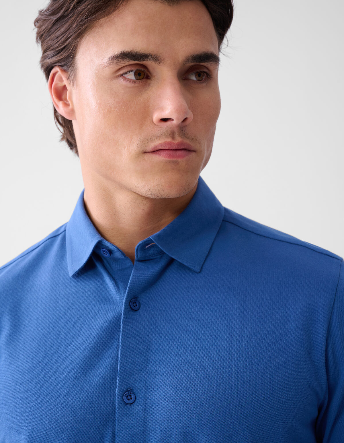 Piqué-Hemd Blau SHOEBY MEN