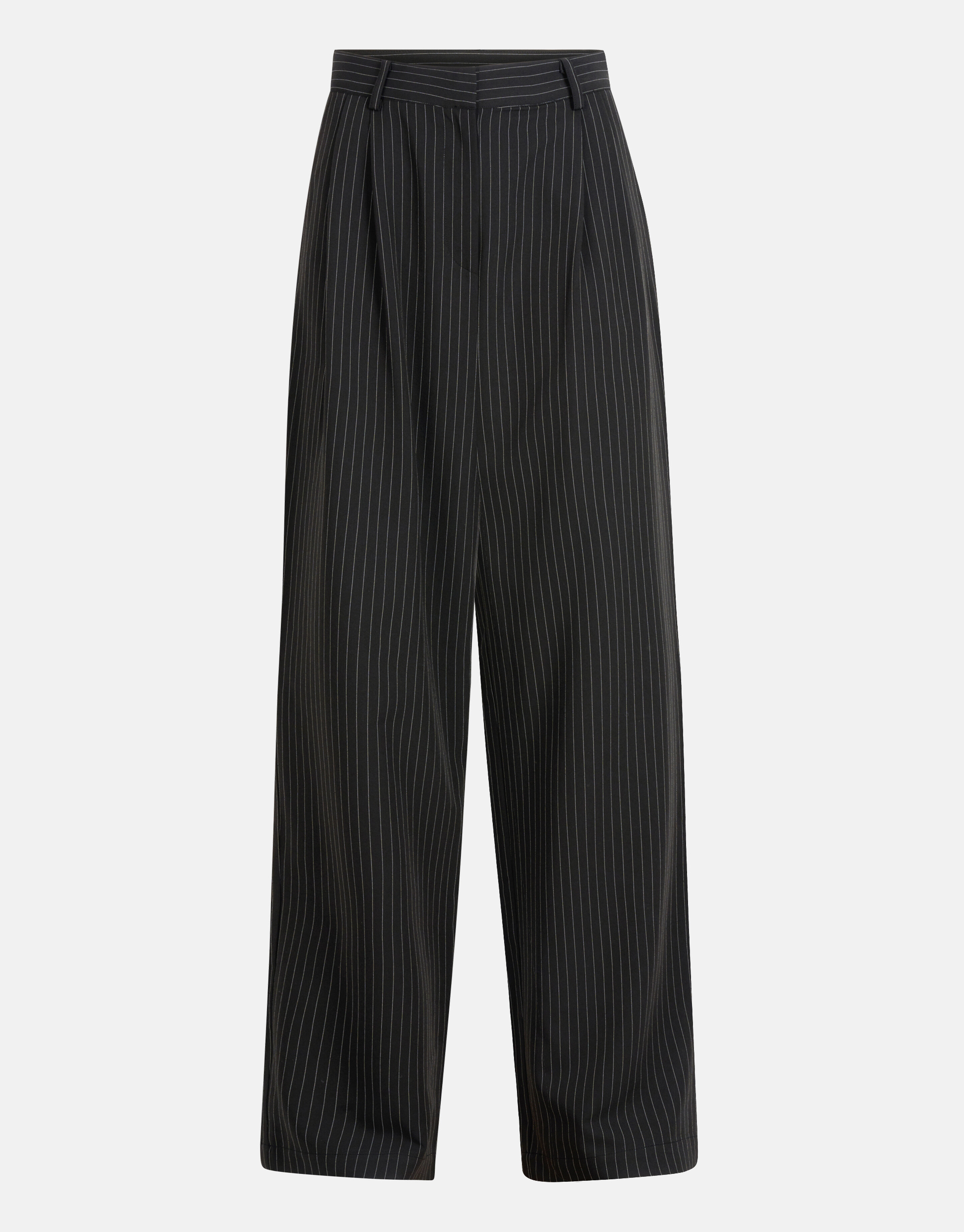 Nadelstreifen-Hose mit weitem Bein Schwarz SHOEBY WOMEN
