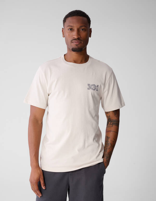Stripe Mix T-Shirt Gebrochen Wei&szlig; SHOEBY MEN