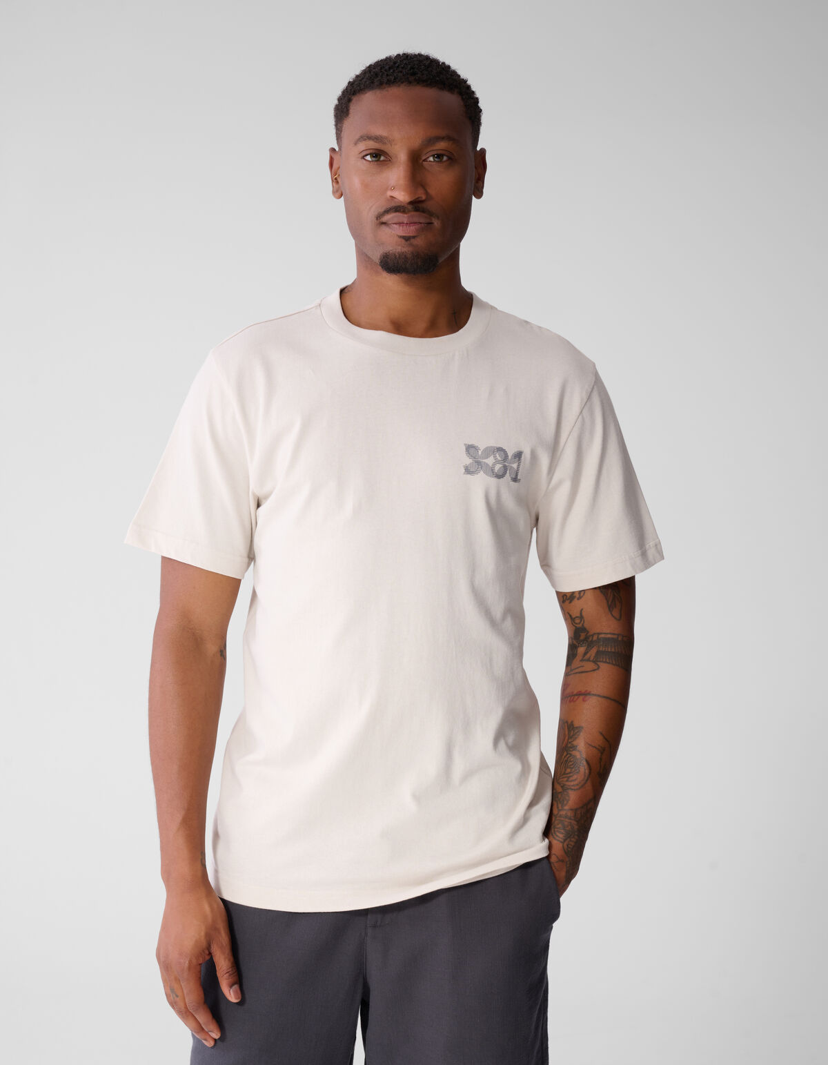 Stripe Mix T-Shirt Gebrochen Wei&szlig; SHOEBY MEN