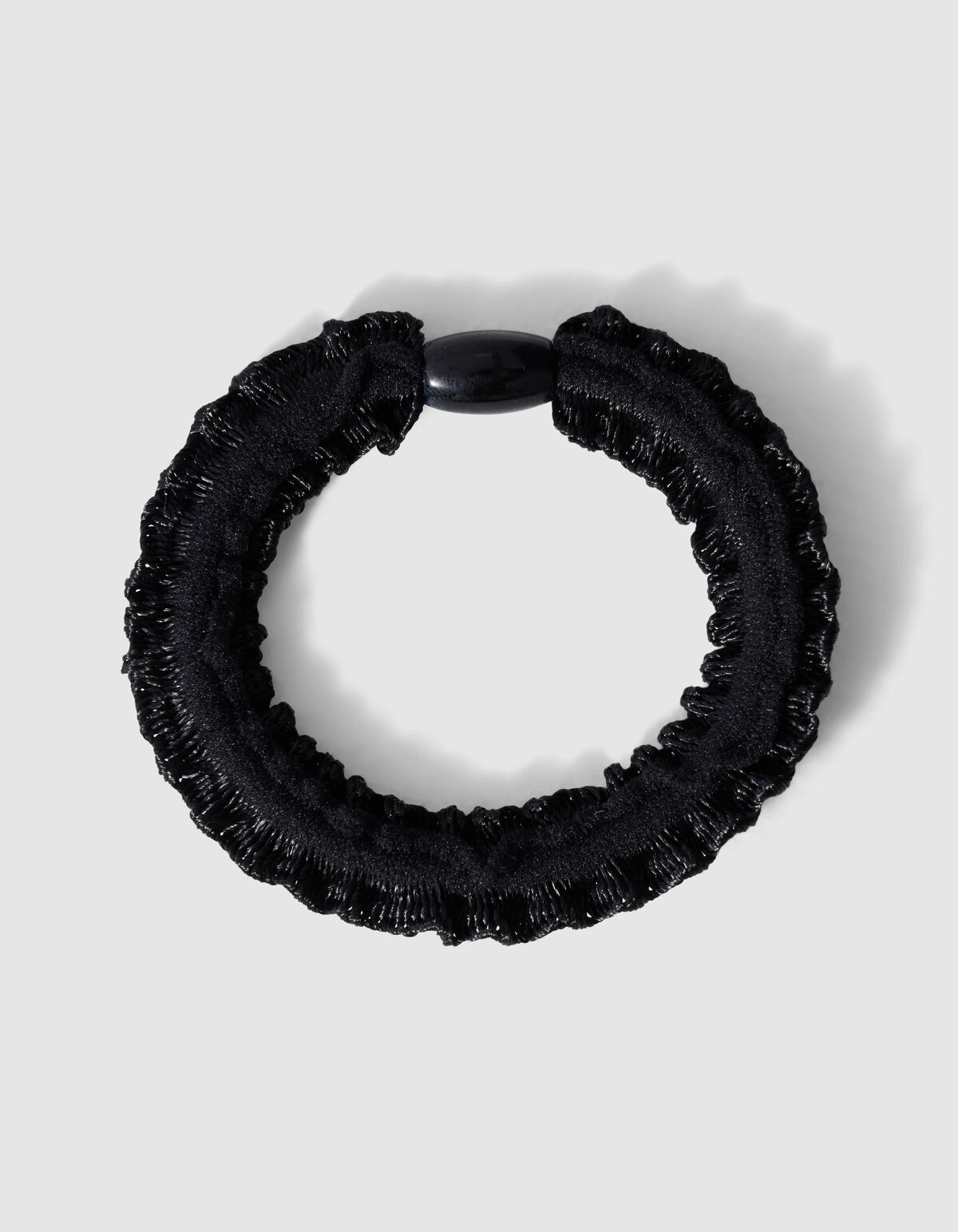 Kleines Haargummi mit R&uuml;schen Schwarz SHOEBY ACCESSOIRES