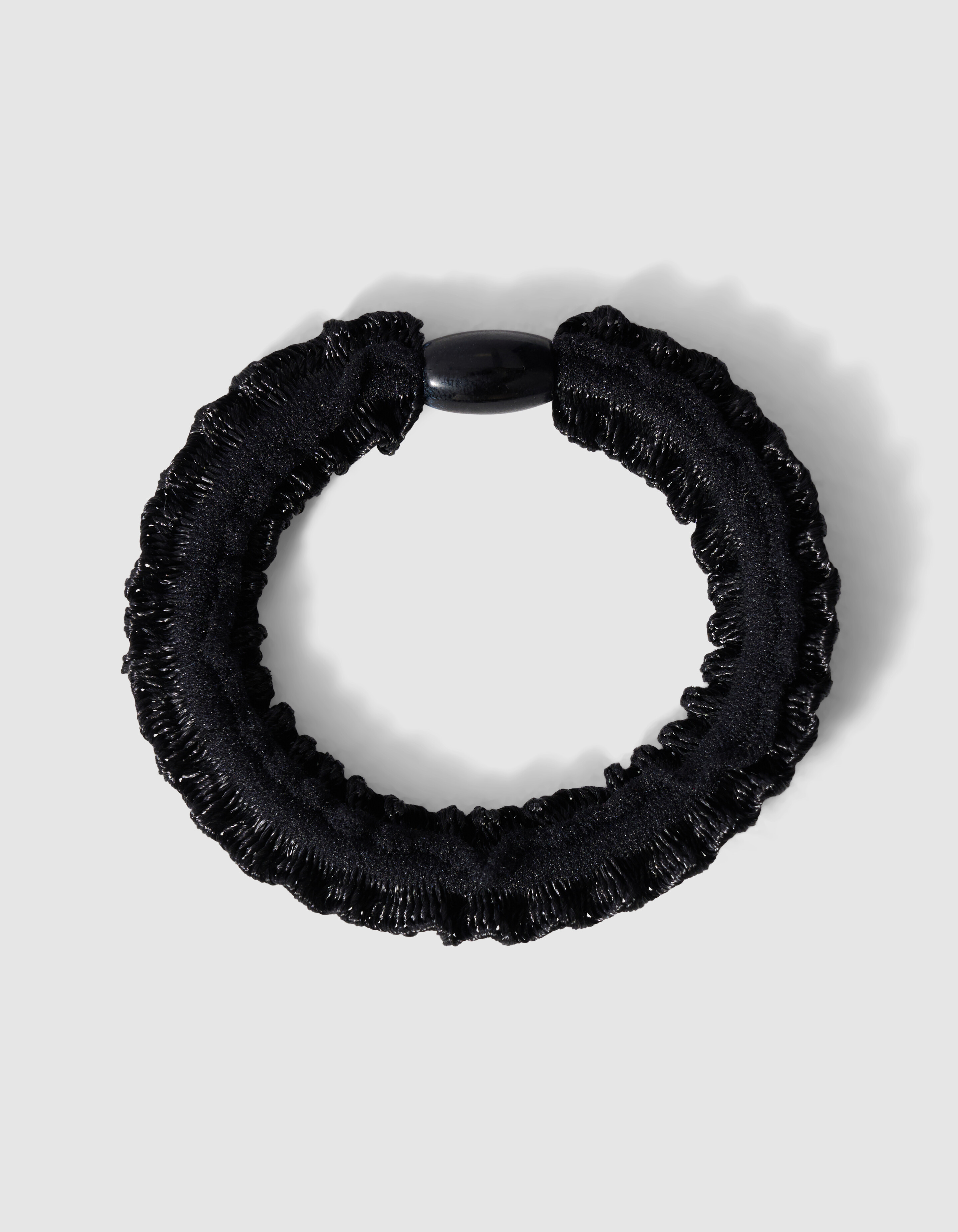 Kleines Haargummi mit R&uuml;schen Schwarz SHOEBY ACCESSOIRES