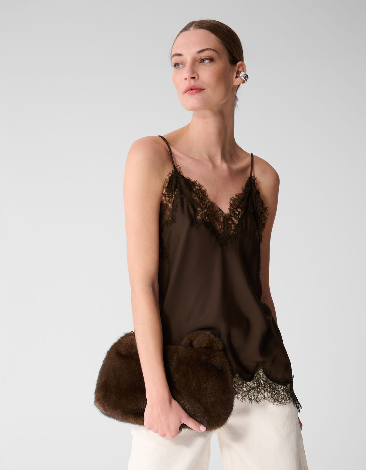 Kanten Asymmetrisches Top Braun SHOEBY WOMEN