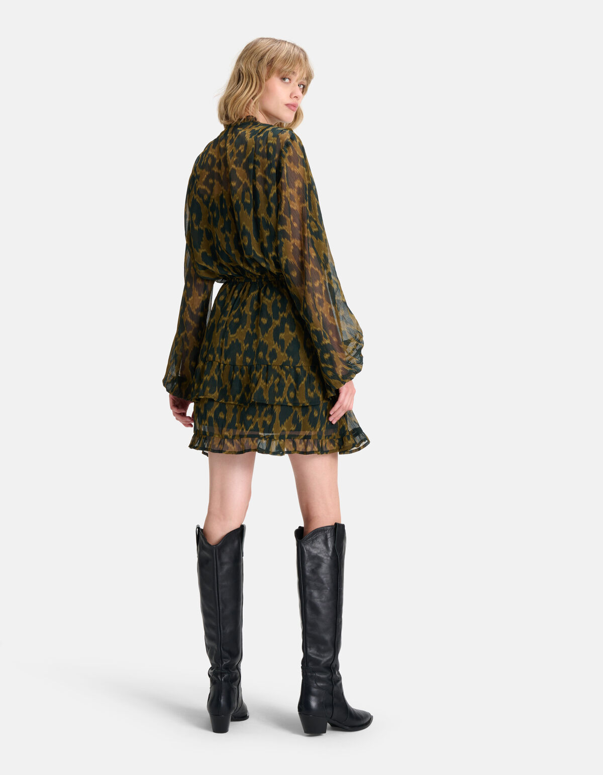 Leopardenmuster-Kleid Dunkelgrün SHOEBY WOMEN