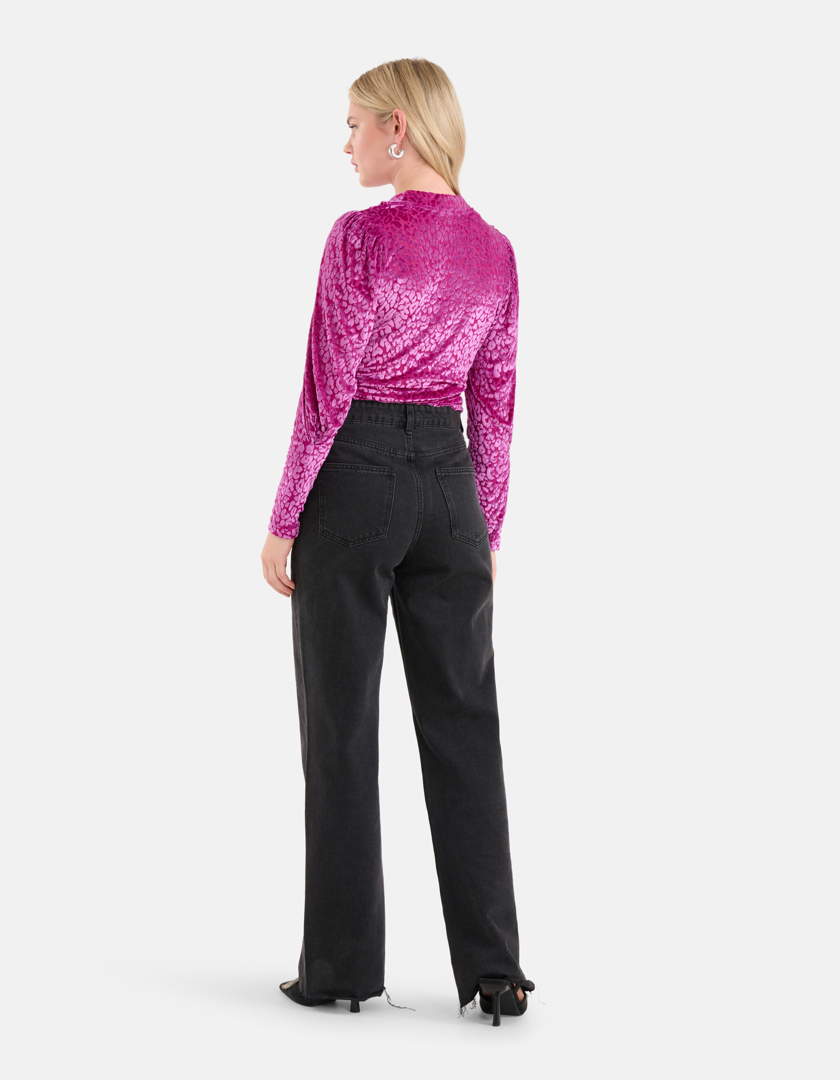 Samt Mesh Top Lila SHOEBY WOMEN