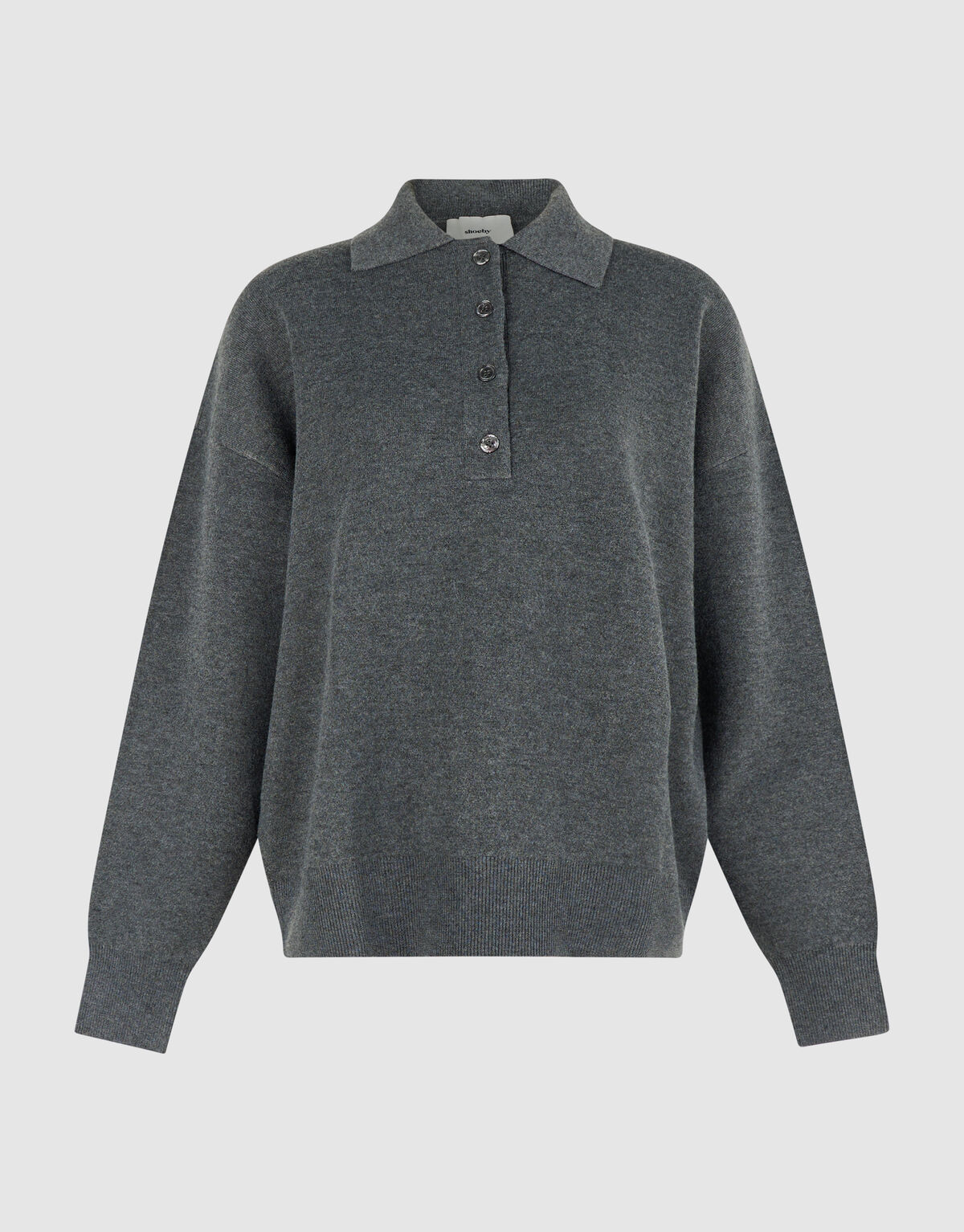 Oversized Polo Pullover grau SHOEBY WOMEN