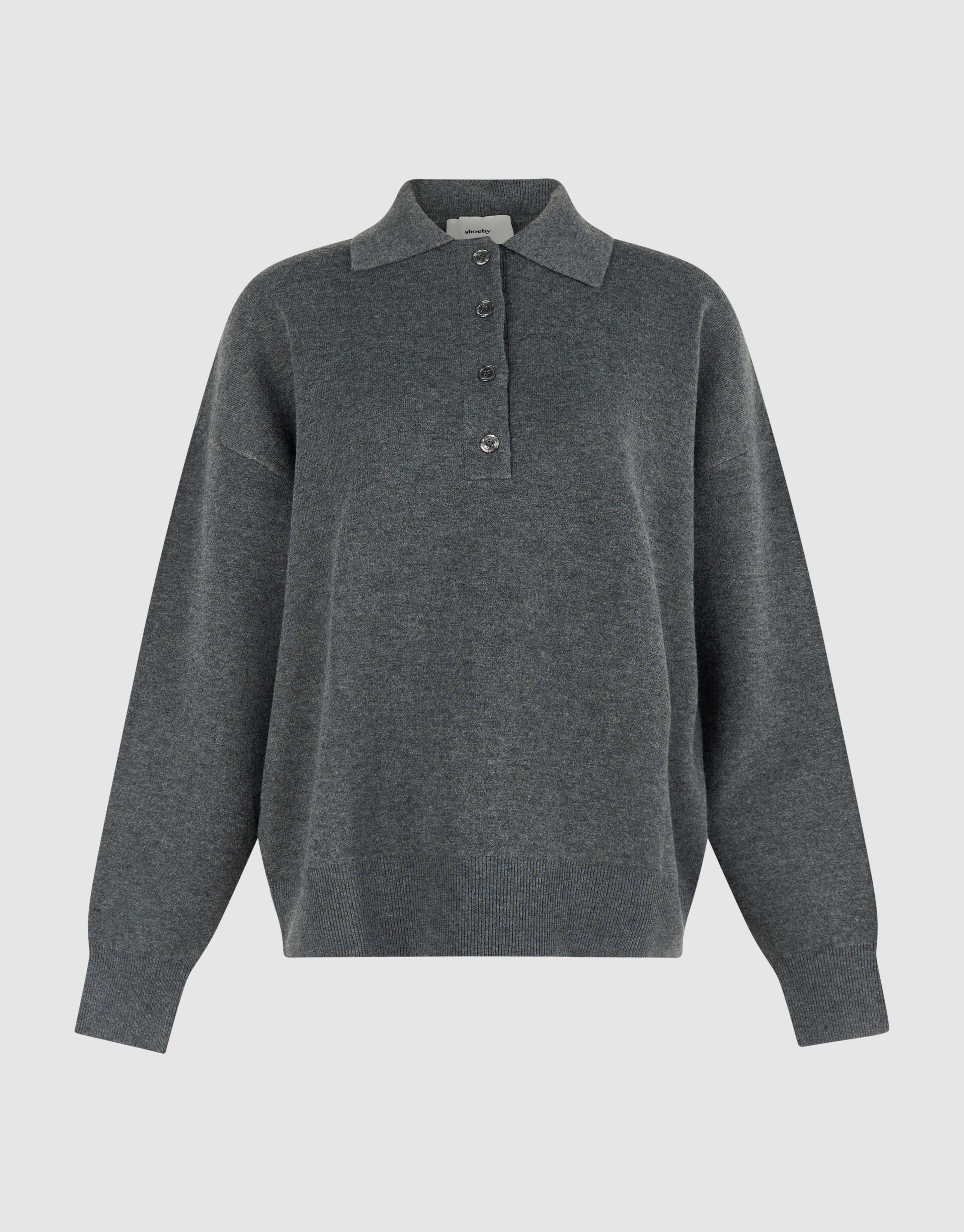 Oversized Polo Pullover grau SHOEBY WOMEN