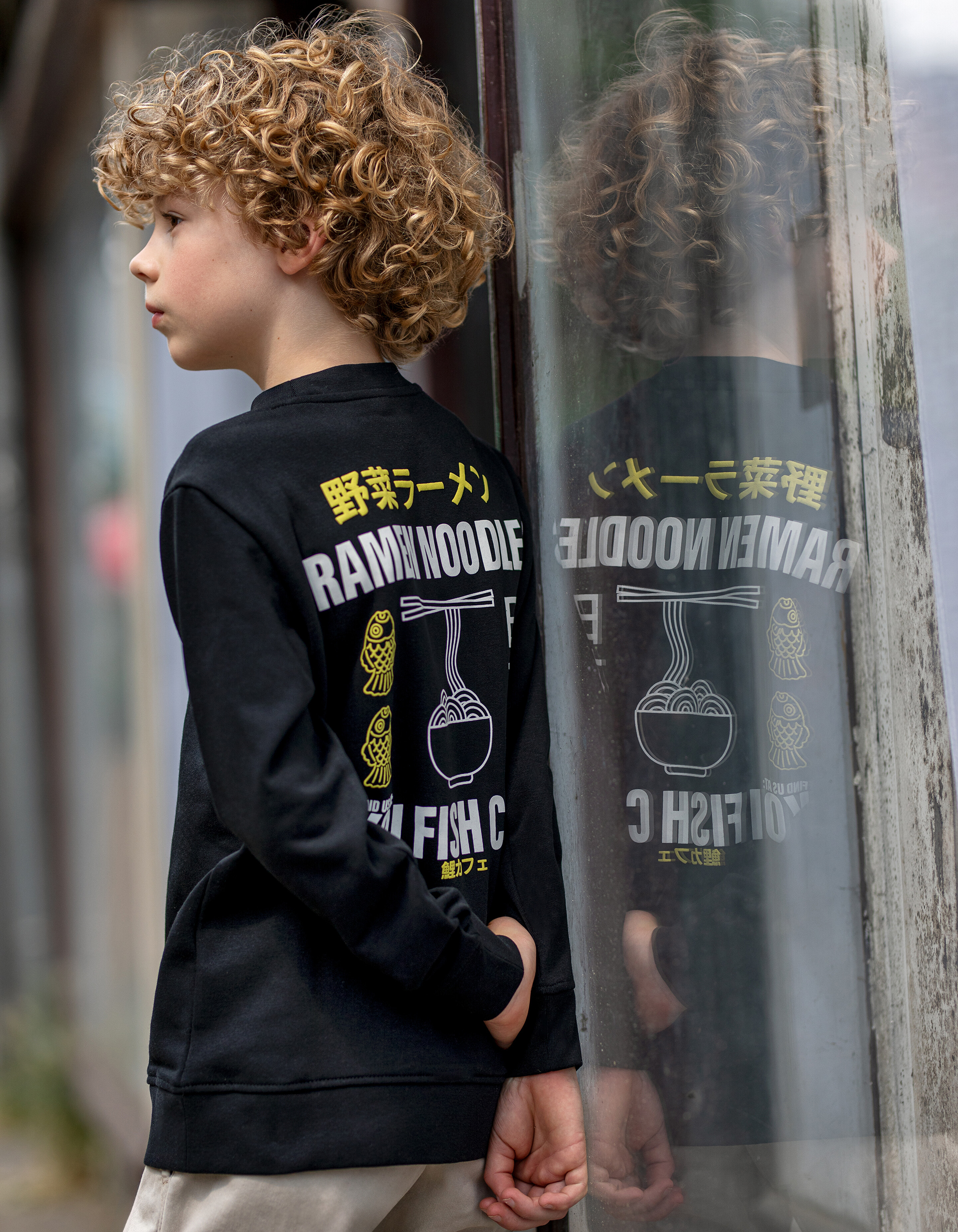 Bedruckter Pullover Schwarz SHOEBY BOYS