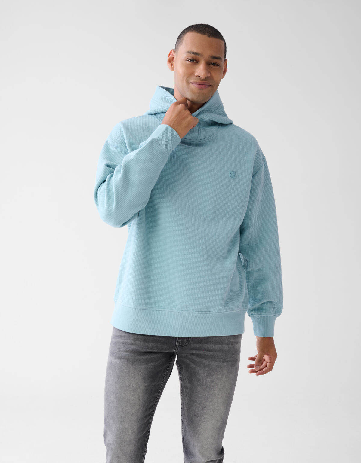 Jacquard Hoodie Hellblau SHOEBY MEN