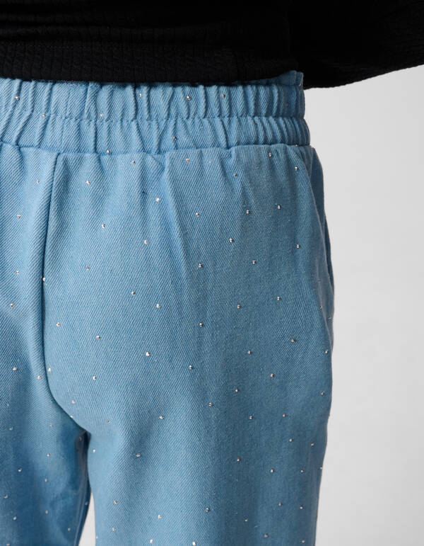 Strass Weite Beinform Hose Blau SHOEBY GIRLS