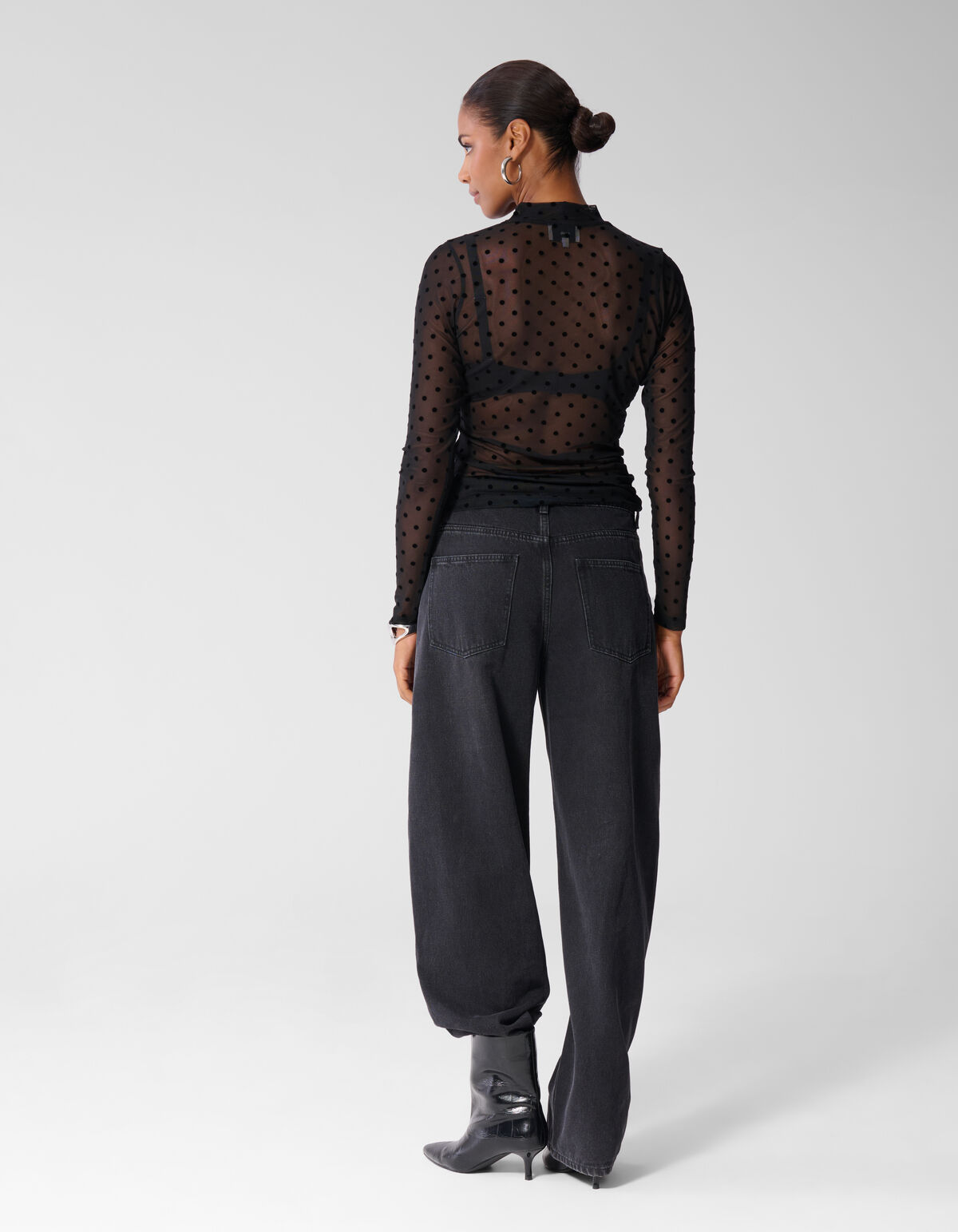 Mesh Punkte Top Schwarz SHOEBY WOMEN