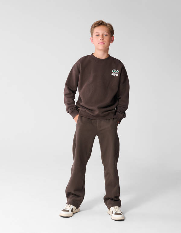 College Artwork Sweater Dunkelbraun SHOEBY BOYS