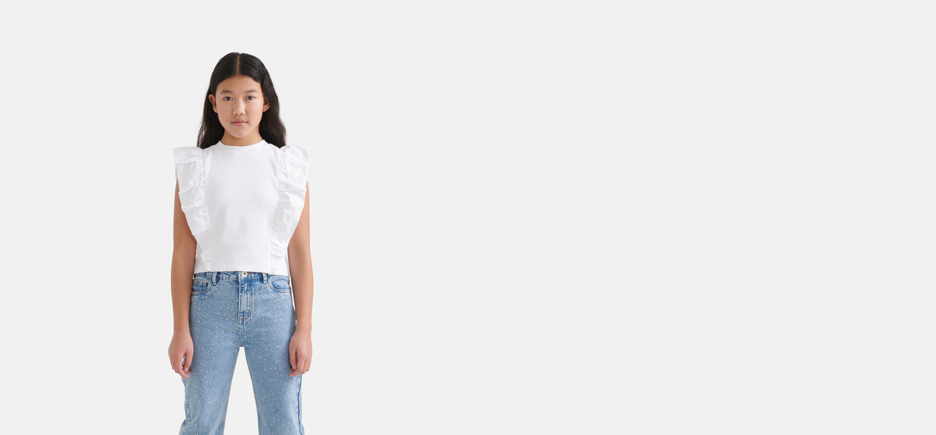 T-Shirt mit Rüschen Weiß SHOEBY GIRLS