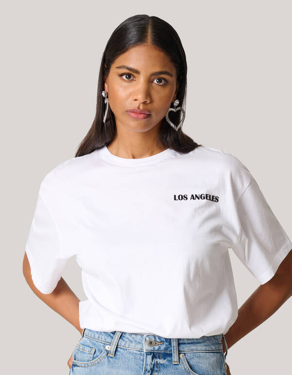 Velvet Artwork T-Shirt Wit SHOEBY WOMEN