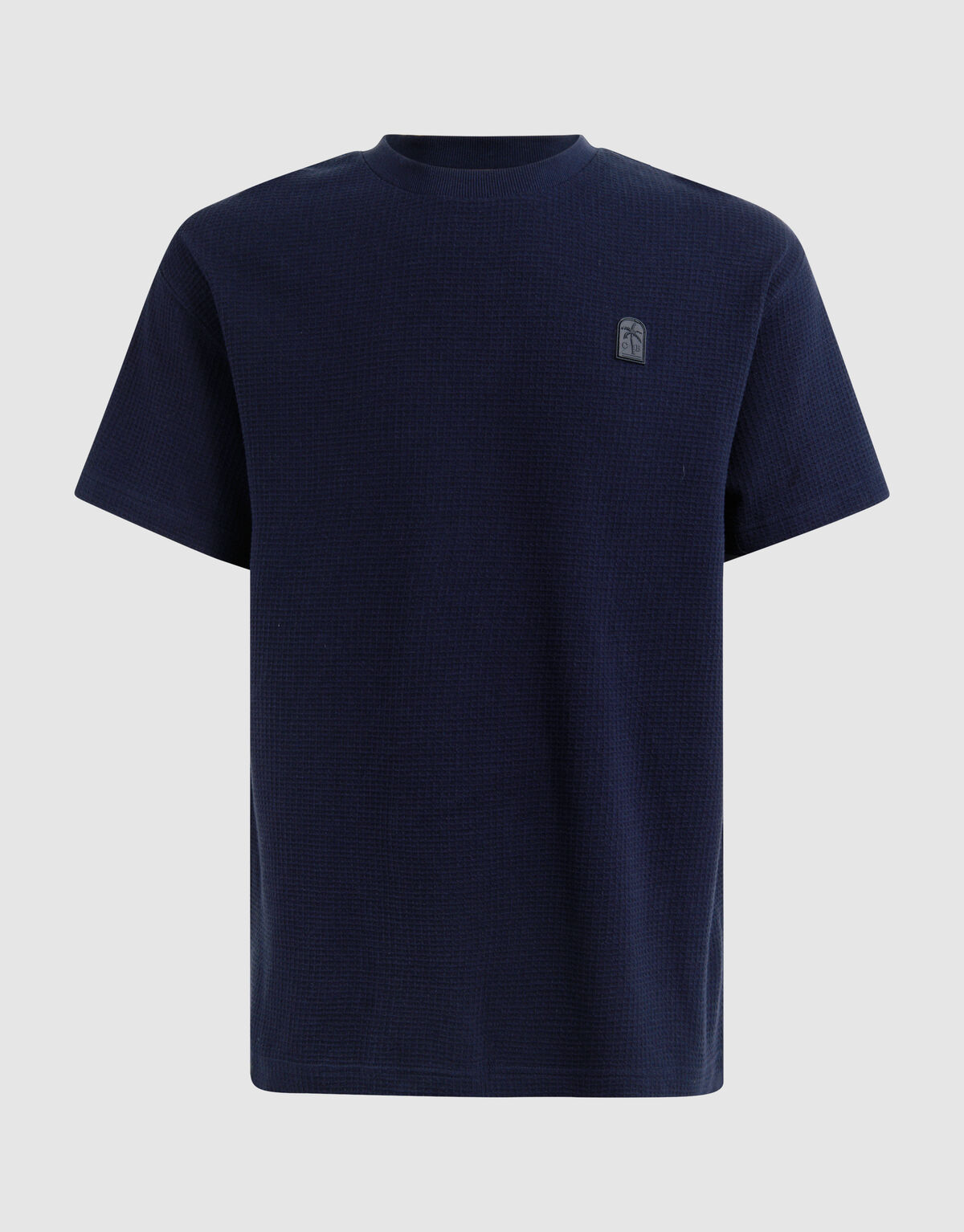 Waffelstruktur-T-Shirt Dunkelblau SHOEBY MEN