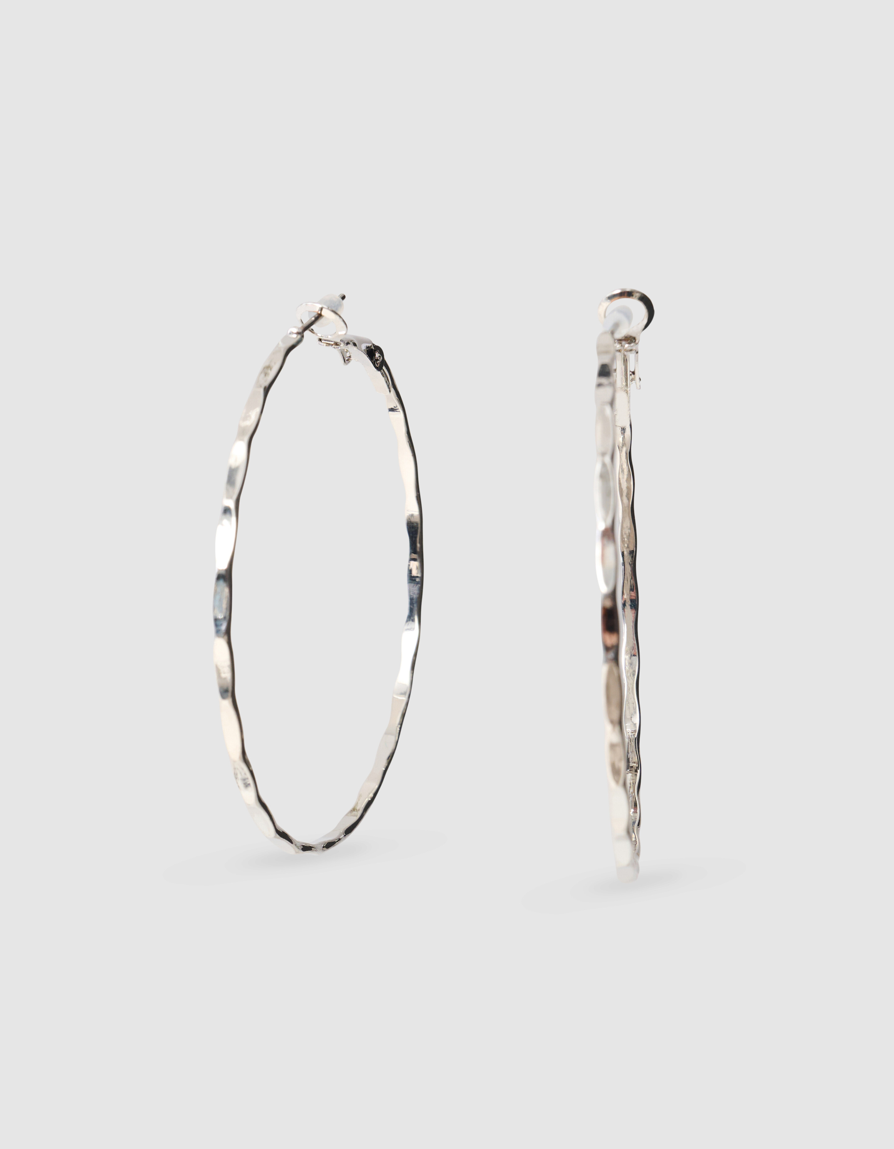 Große Reif-Ohrringe Silber SHOEBY ACCESSOIRES
