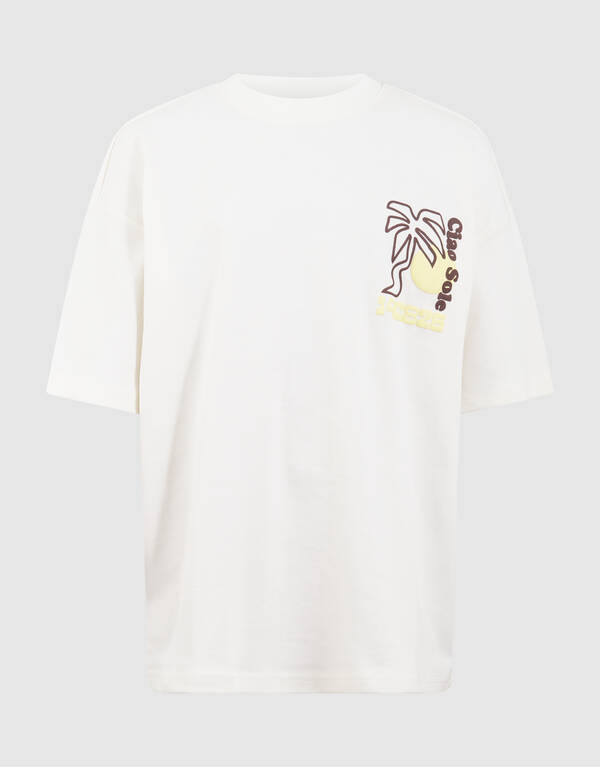Palm Artwork T-Shirt Gebrochen Wei&szlig; SHOEBY BOYS