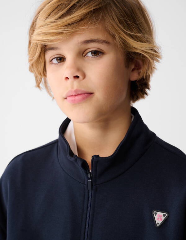 Dunkelblaue Jacke mit weichem Reißverschluss SHOEBY BOYS