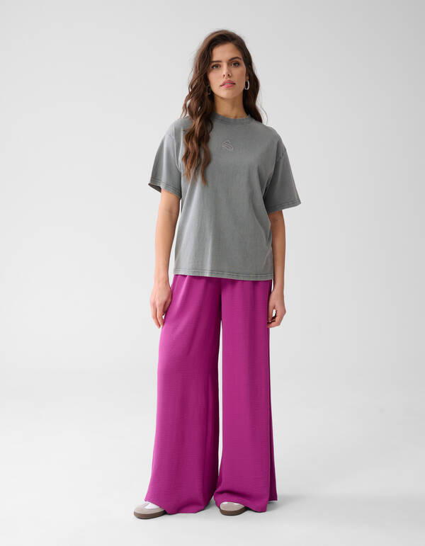 Gewaschenes Logo-T-Shirt Hellgrau SHOEBY WOMEN