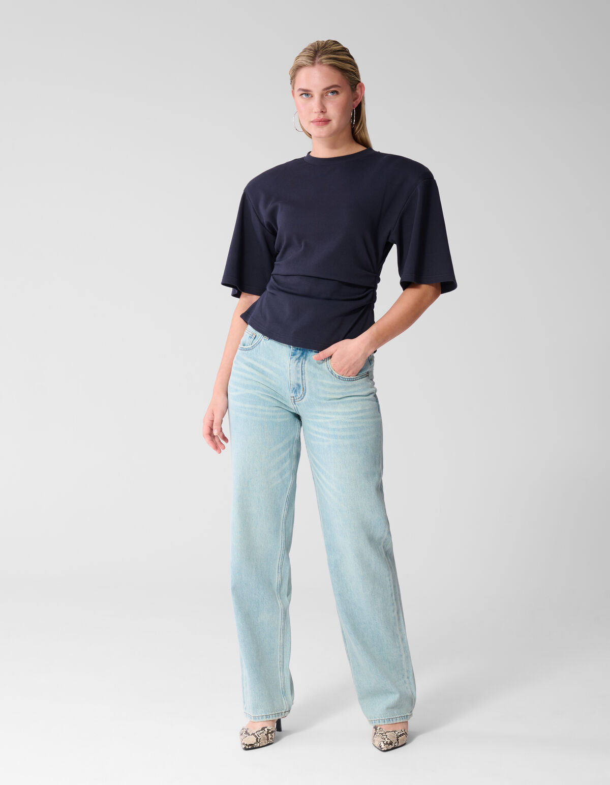 Tailliertes T-Shirt Dunkelblau SHOEBY WOMEN