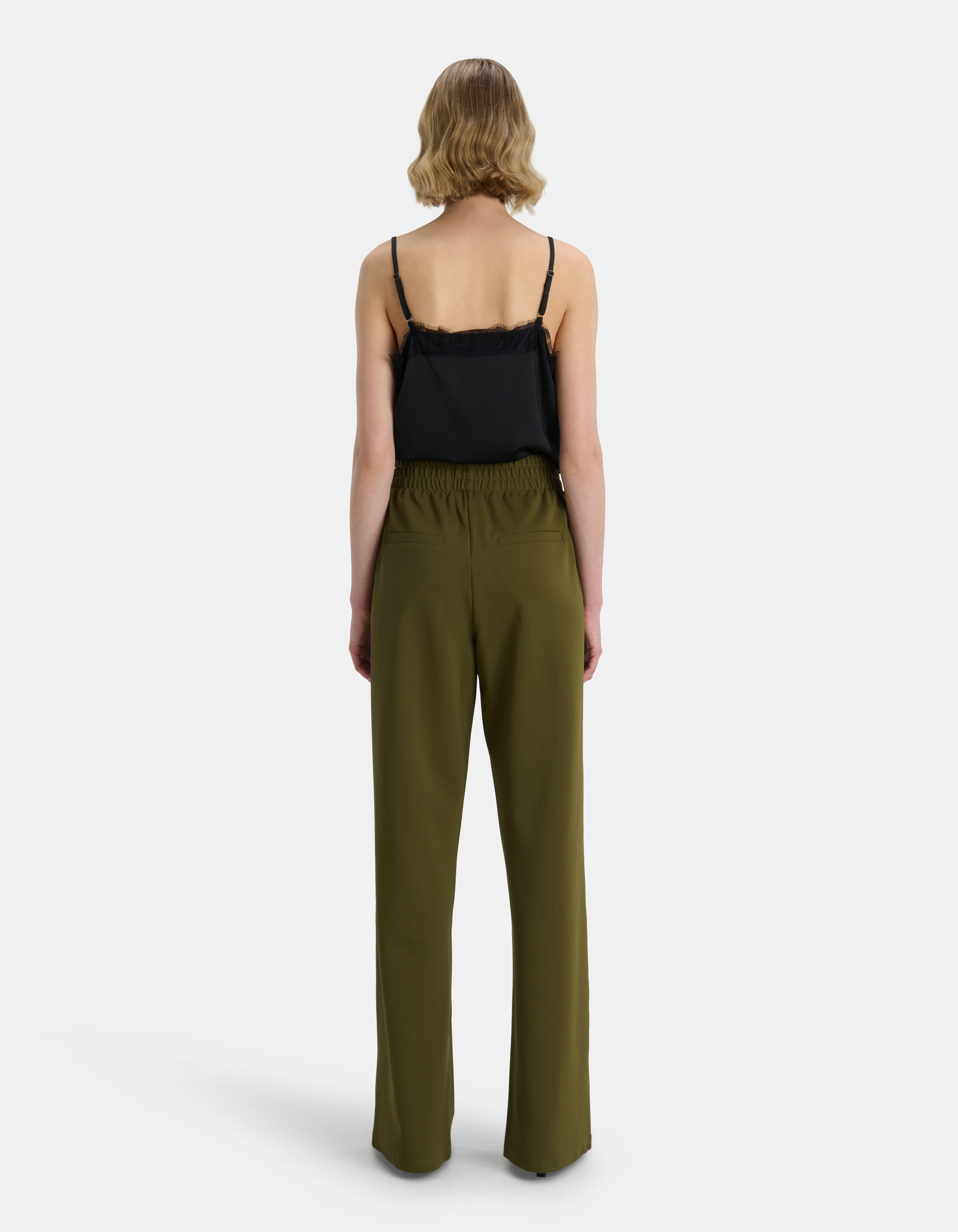 Basic Wide Leg Hose Dunkelgrün SHOEBY WOMEN