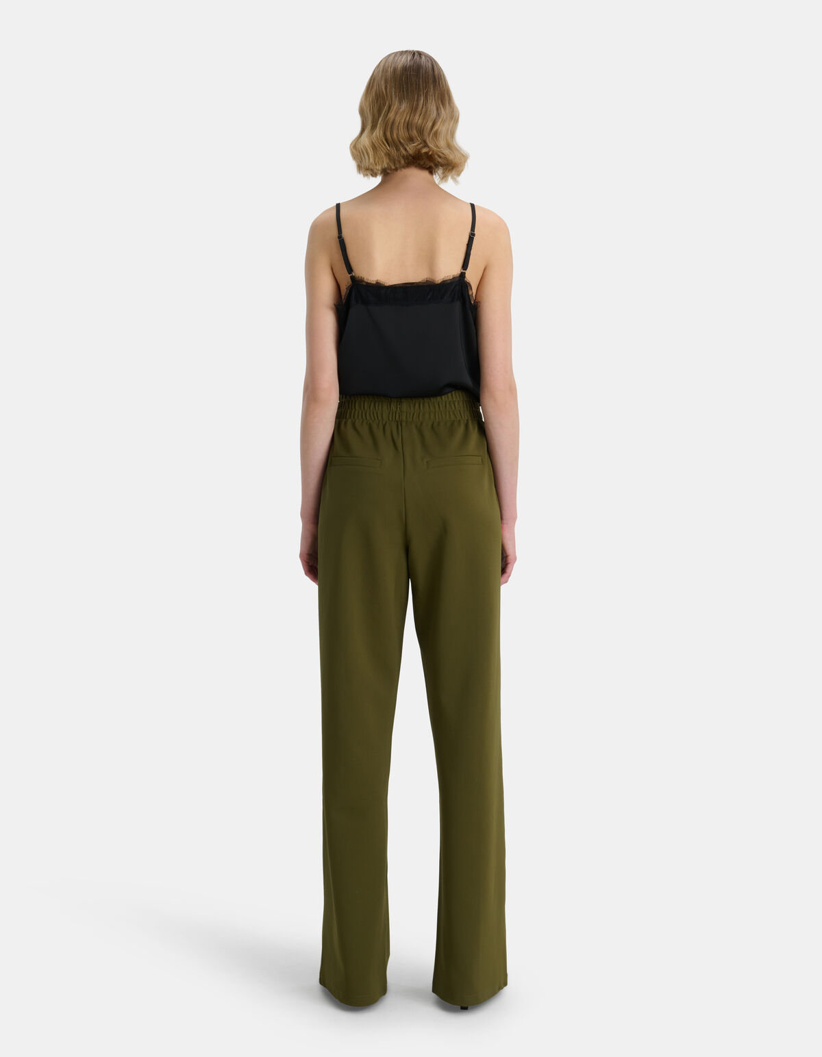 Basic Wide Leg Hose Dunkelgrün SHOEBY WOMEN
