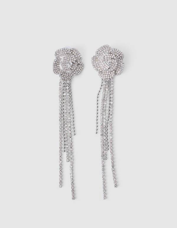 Strassblumen-Ohrringe Silber SHOEBY ACCESSOIRES