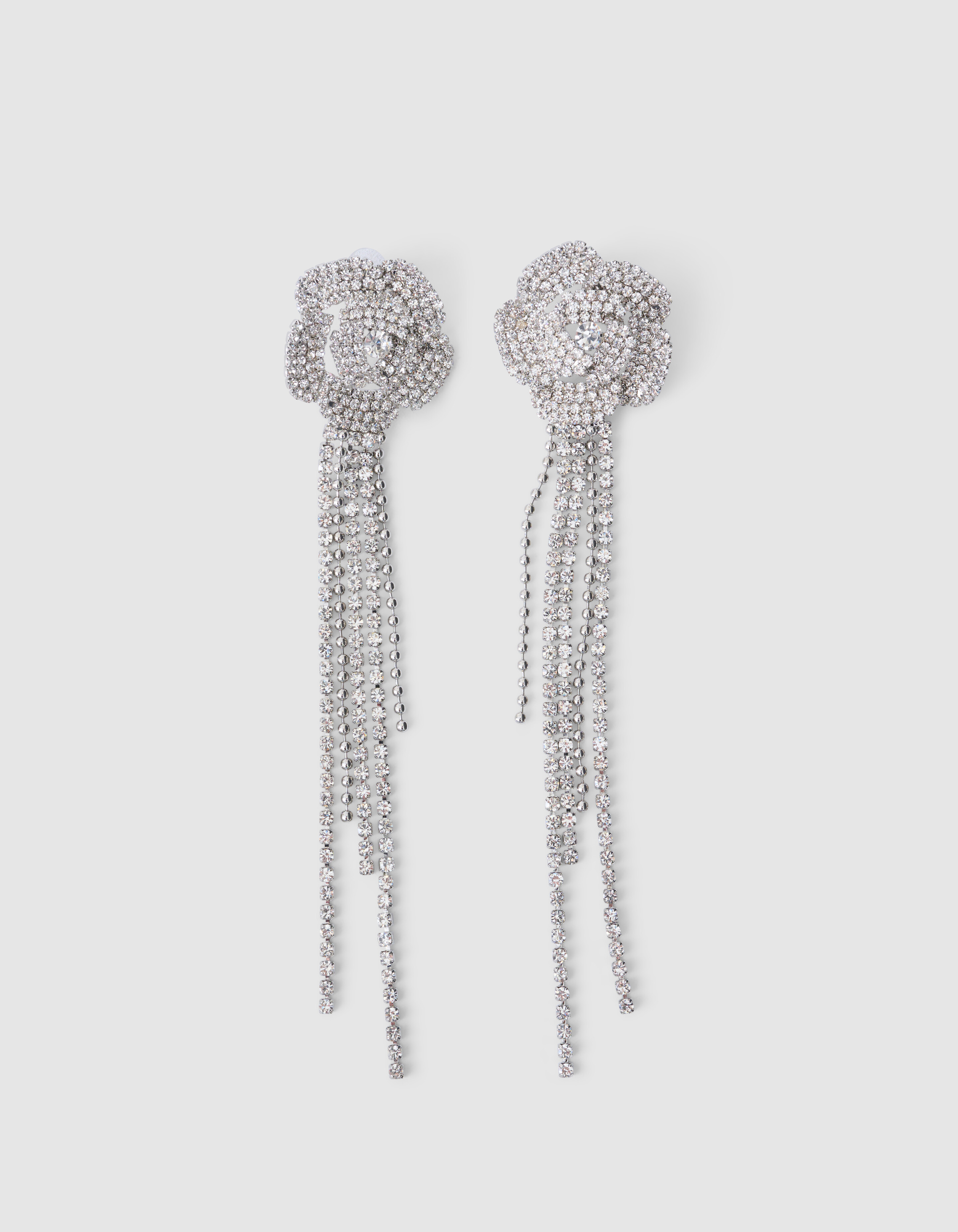 Strassblumen-Ohrringe Silber SHOEBY ACCESSOIRES