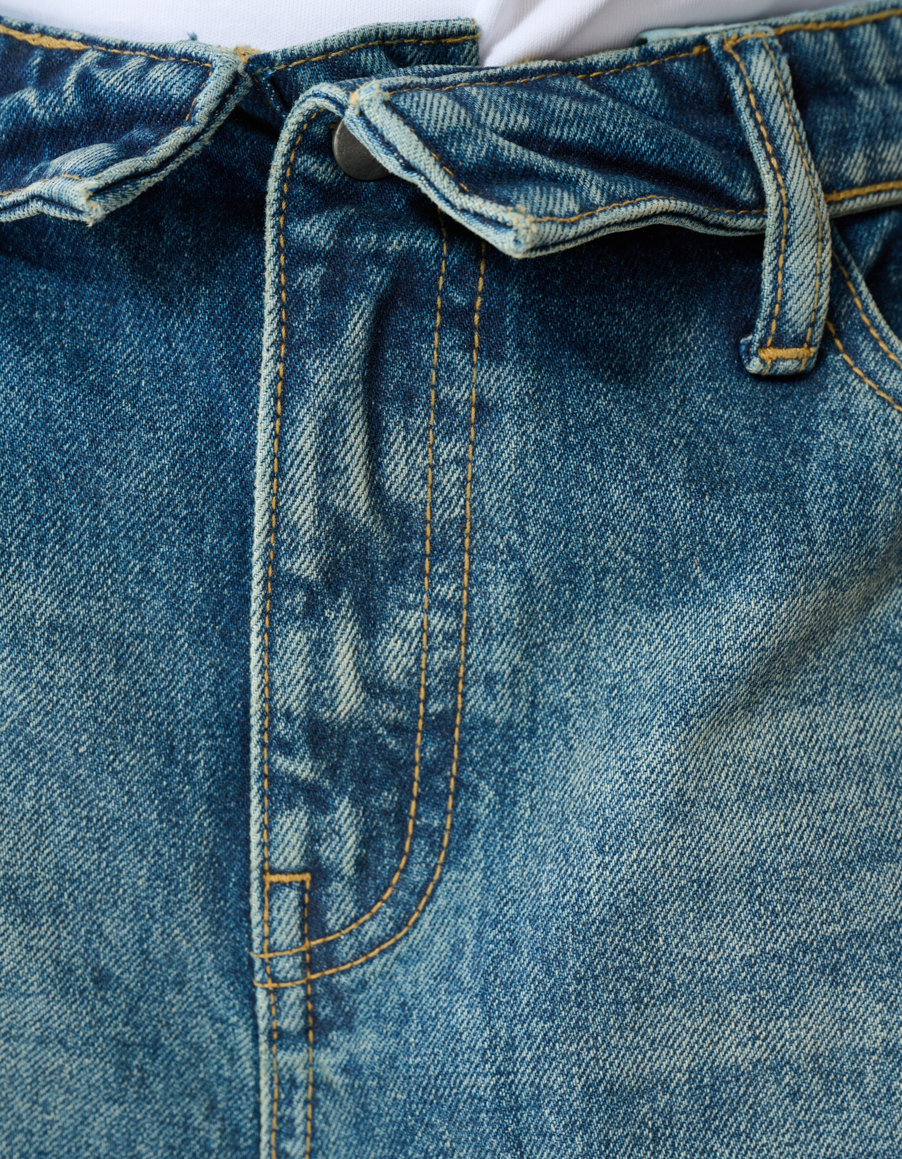 Folded Waistband Baggy Fit Jeans Dunkelblau SHOEBY WOMEN