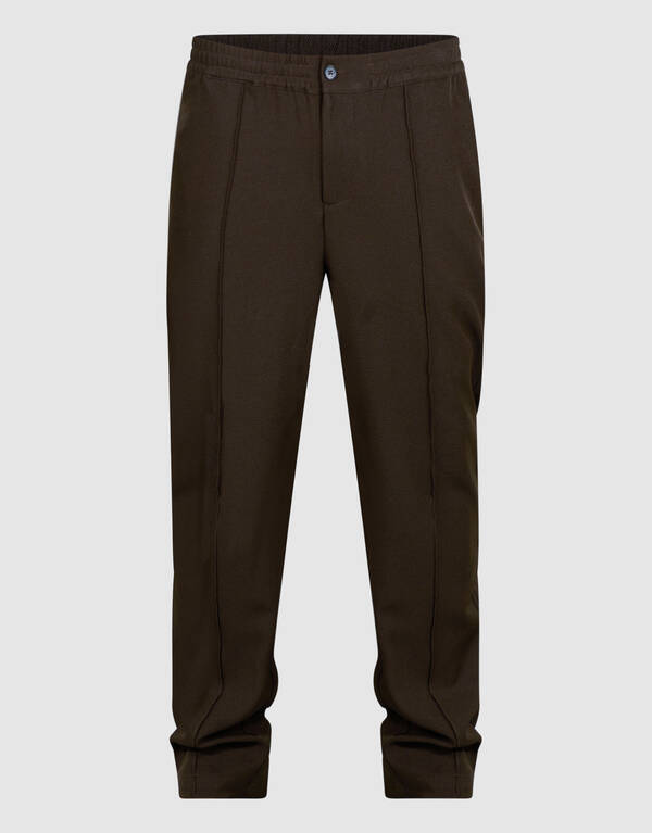 Twill Pintuck Hose Dunkelbraun SHOEBY MEN