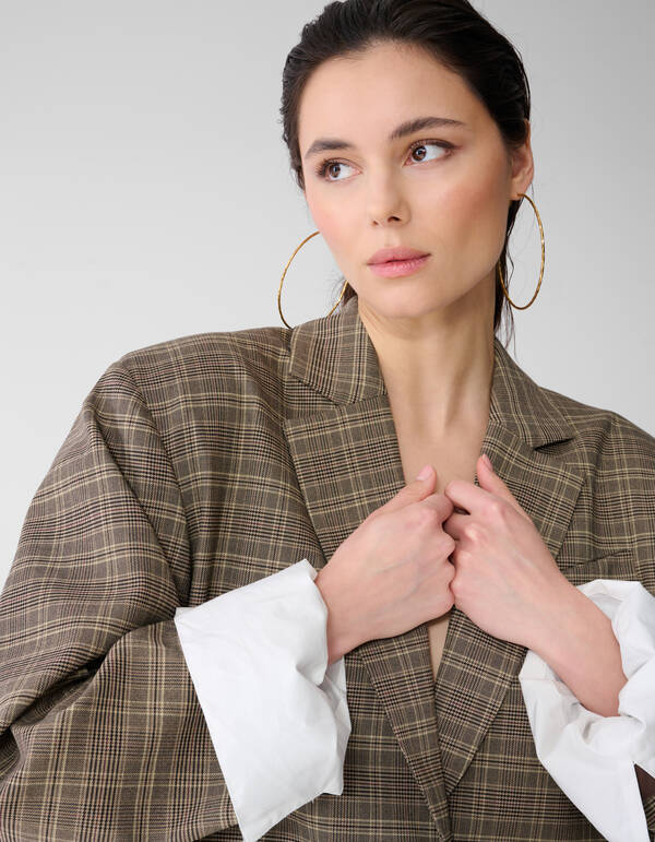 Oversized Karierte Blazer Braun SHOEBY WOMEN