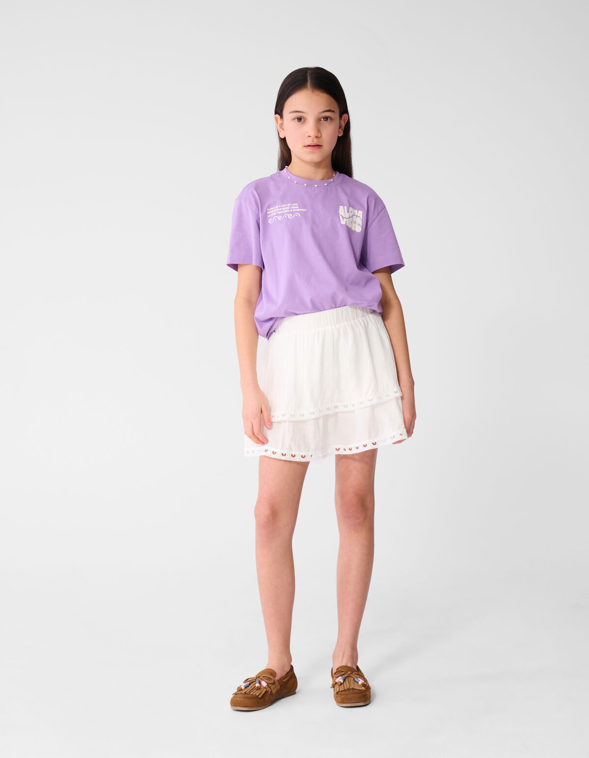 Aloha Vibes Kunst T-Shirt Lila SHOEBY GIRLS