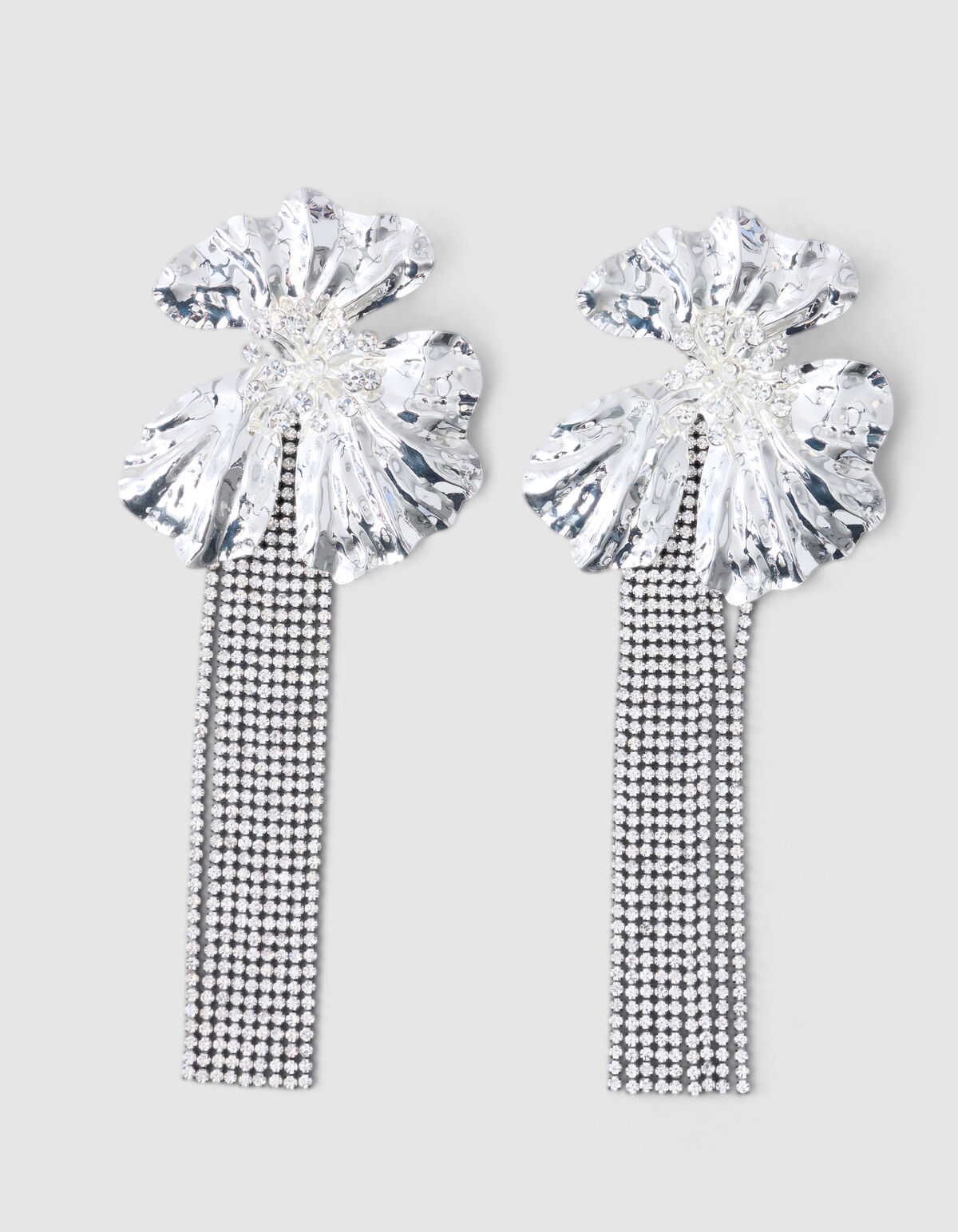 Statement Blumenohrringe Silber SHOEBY ACCESSOIRES