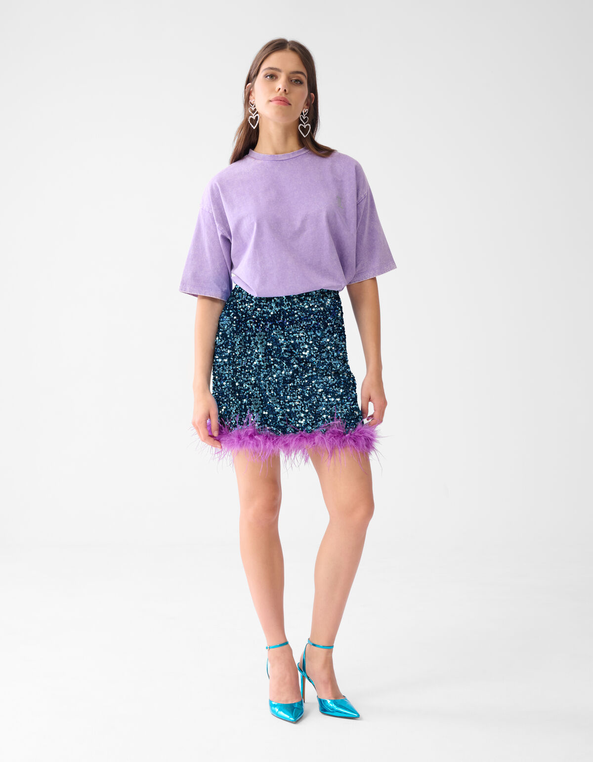 Pailletten Minirock Blau SHOEBY WOMEN