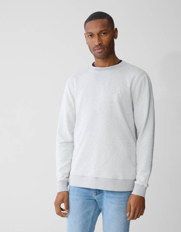 Pullover mit gepr&auml;gtem Logo Hellgrau SHOEBY MEN