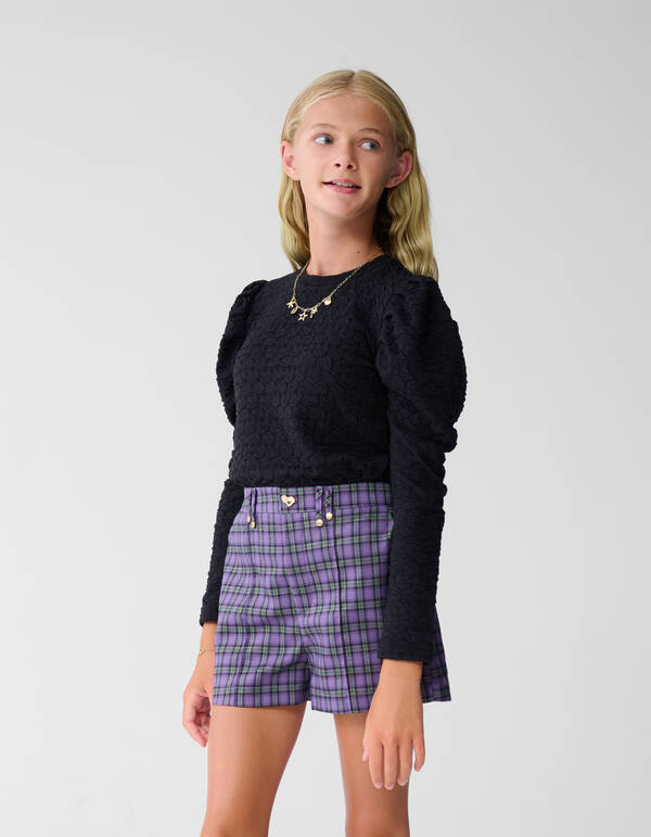 Heart Puff Top Schwarz SHOEBY GIRLS