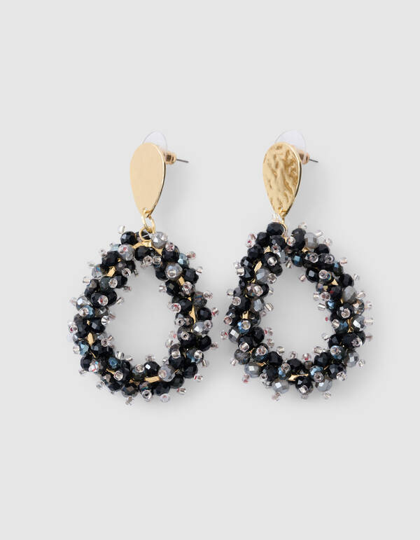 Perlen-Tropfenohrringe Schwarz SHOEBY ACCESSOIRES