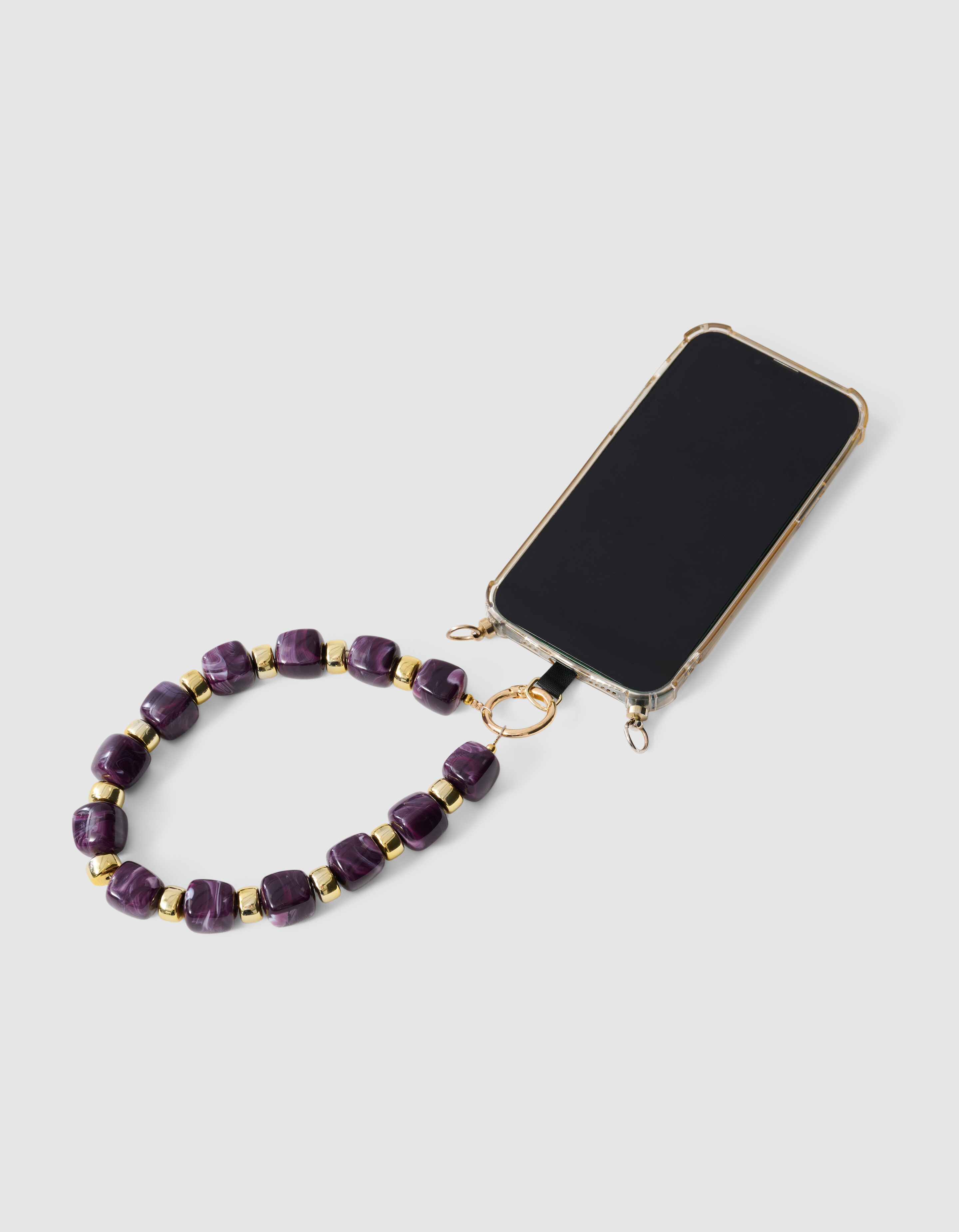 Perlen Telefonkabel Dunkelpurpur SHOEBY ACCESSOIRES