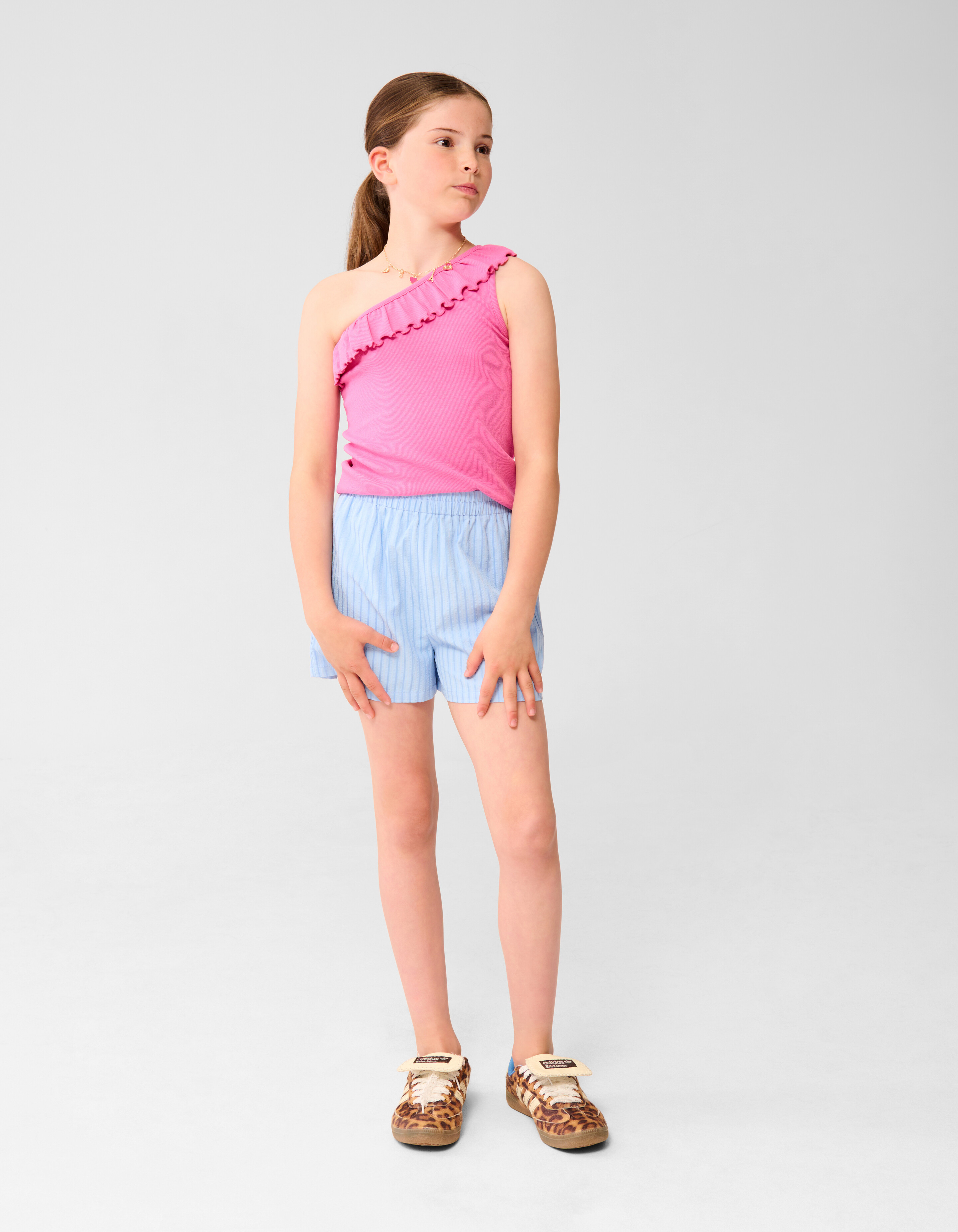 Ein-Schulter-Rippen-Top Rosa SHOEBY GIRLS