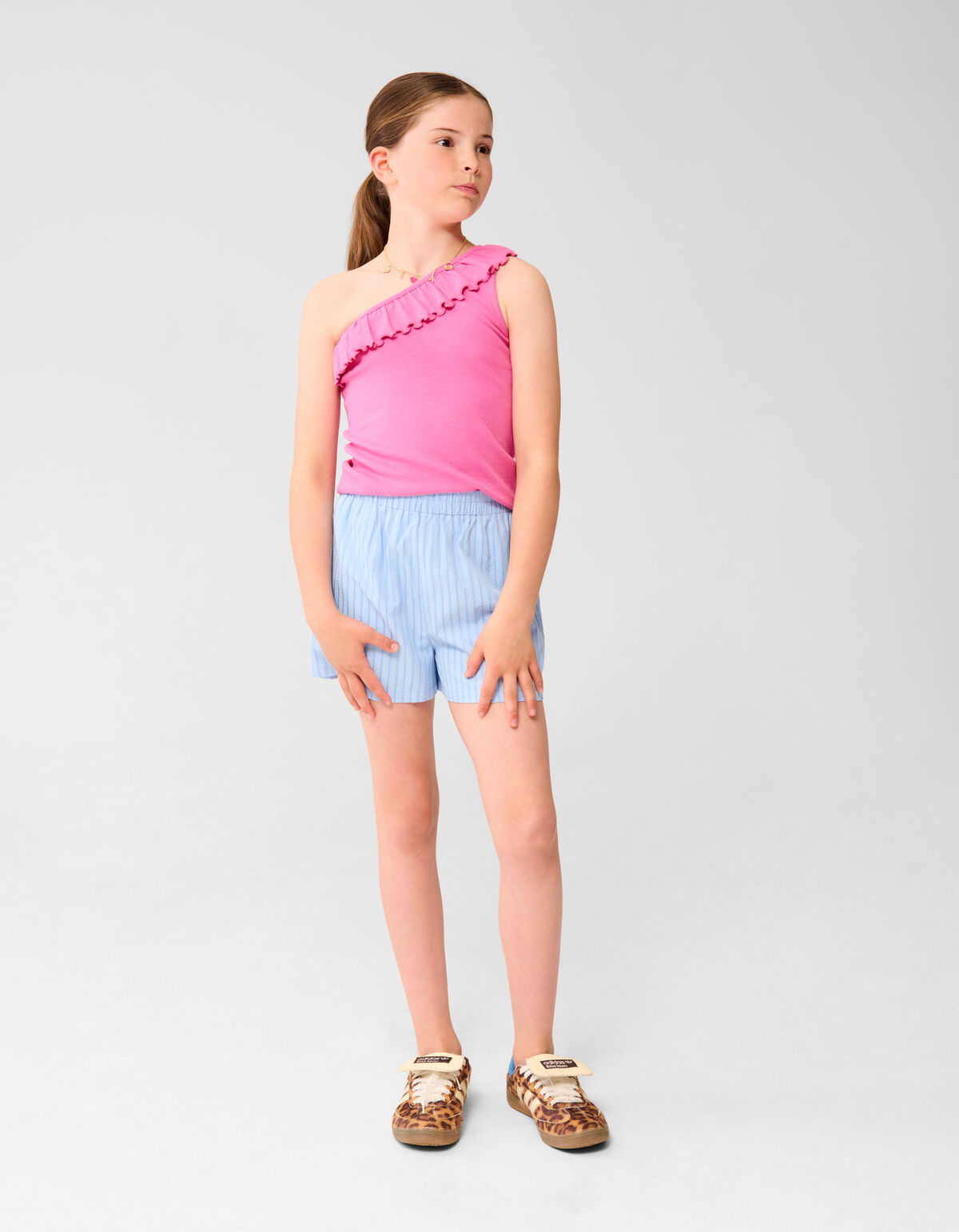 Ein-Schulter-Rippen-Top Rosa SHOEBY GIRLS