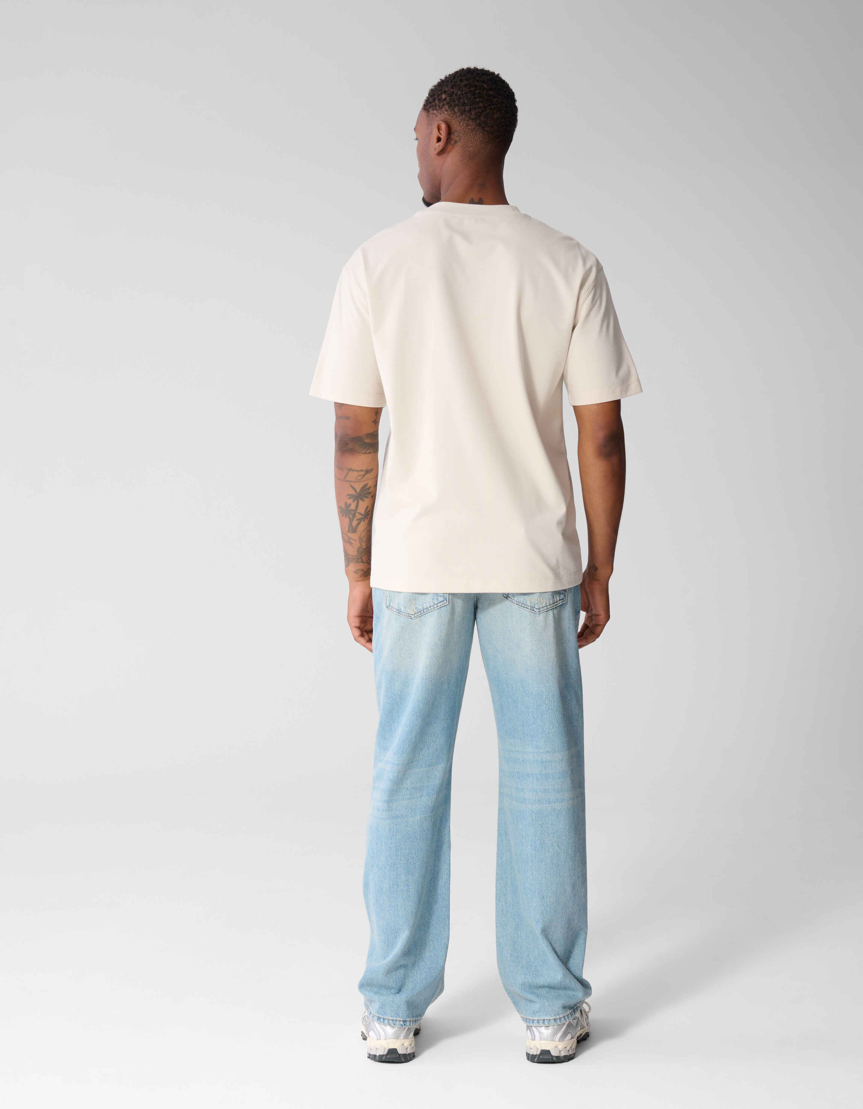 Twill-Grafik-T-Shirt Hellgrau SHOEBY MEN