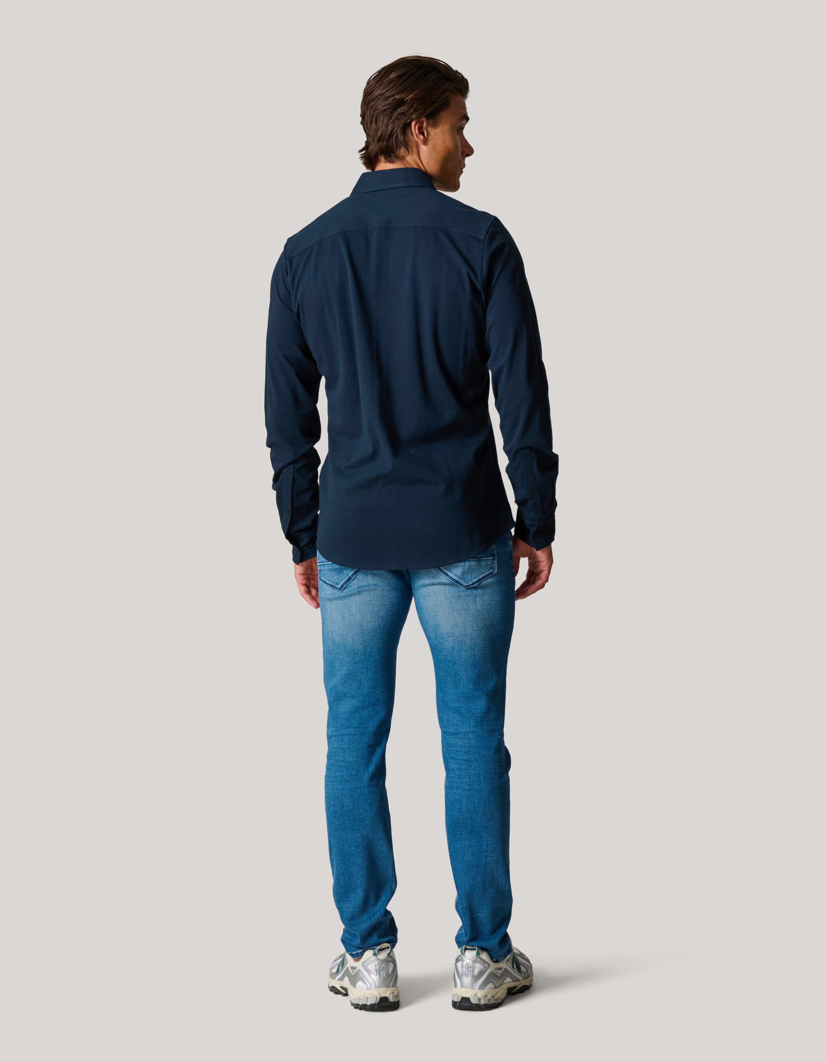Pique Jersey Shirt Dunkelblau SHOEBY MEN