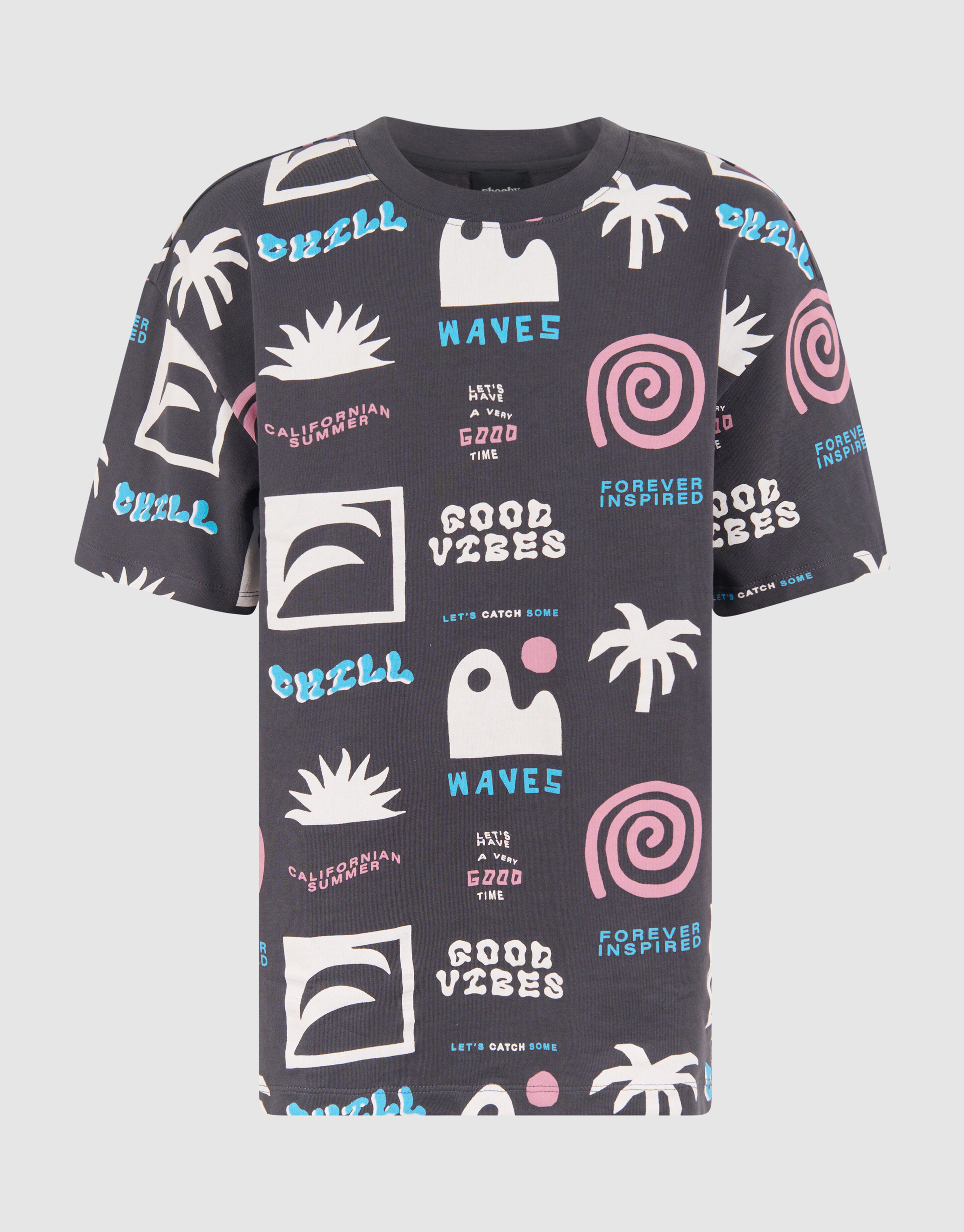 34 / 5.000Sommer Artwork T-Shirt Dunkelgrau SHOEBY BOYS